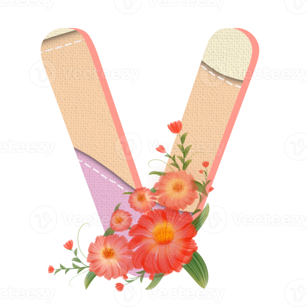 bloemen alfabet, brieven reeks met waterverf blad. monogram initialen perfect voor bruiloft uitnodigingen, groet kaart, logo, poster en andere ontwerp. vakantie ontwerp hand- schilderen. png