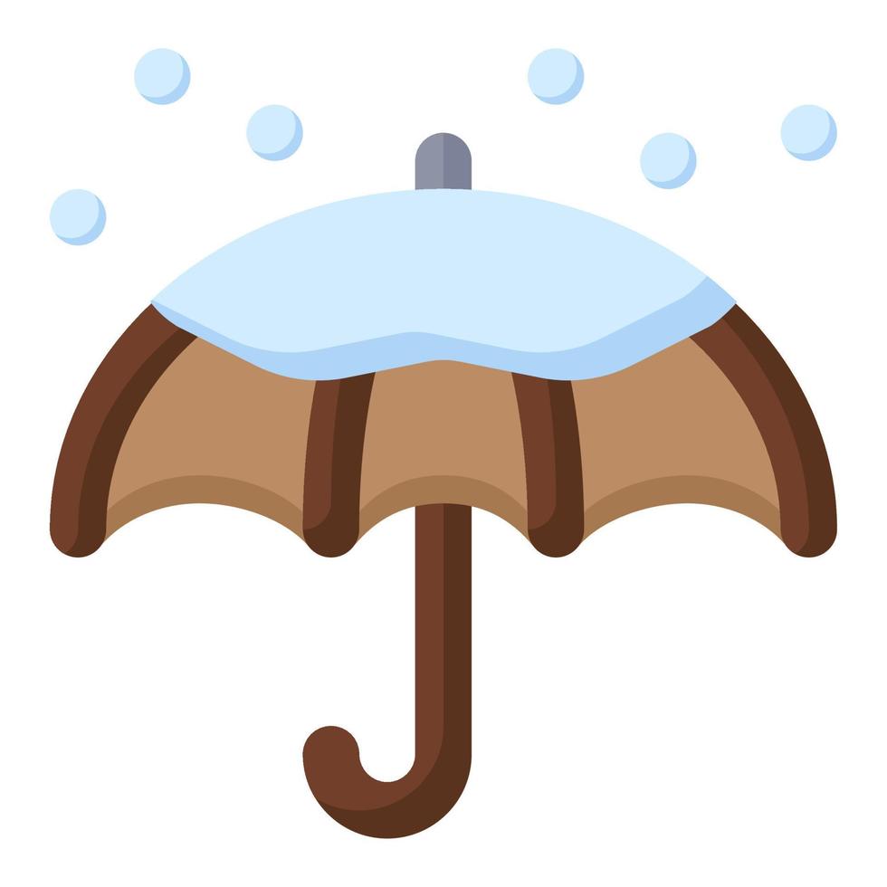 Snow and umbrella icon. Simple illustration of snow and umbrella. Vector illustration