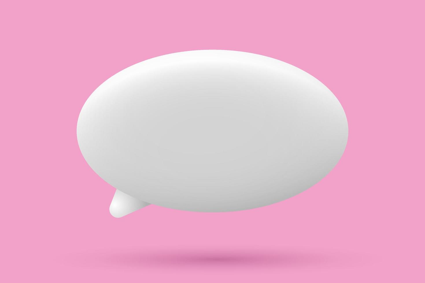 3d speech bubble icon. 3d chat icon. Chat message icon. White text box. Blank white speech bubble pin. Vector illustration