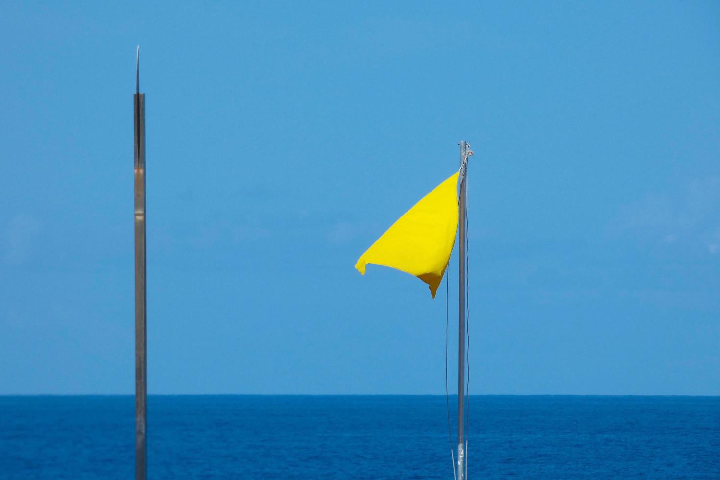 Coloured flags indicating danger and safety photo