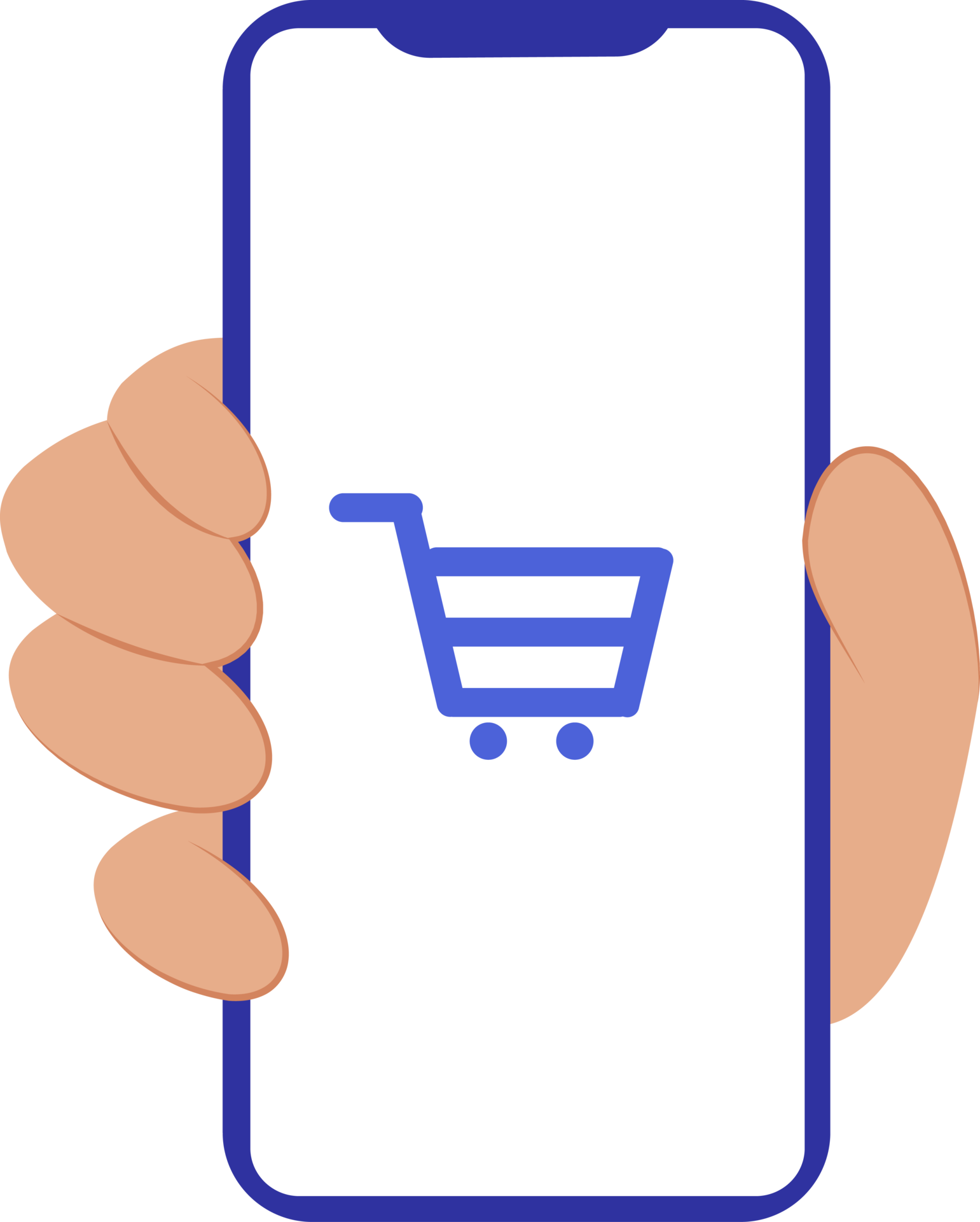 Free Icon, Buying by phone, shopping cart and telephone