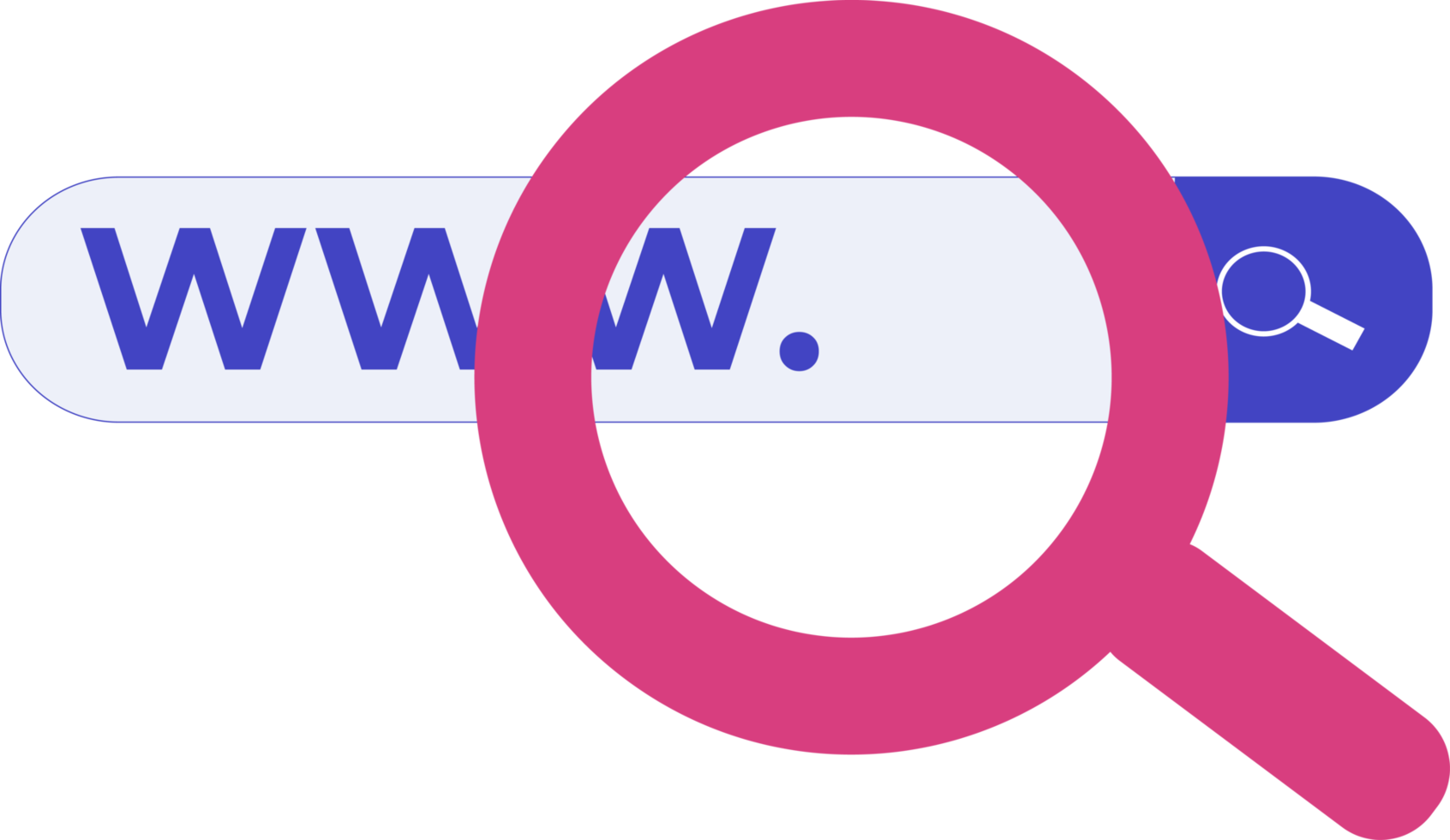 search icon on a internet. search icon on a web page. search on web page with magnifying glass icon and search engine on internet png