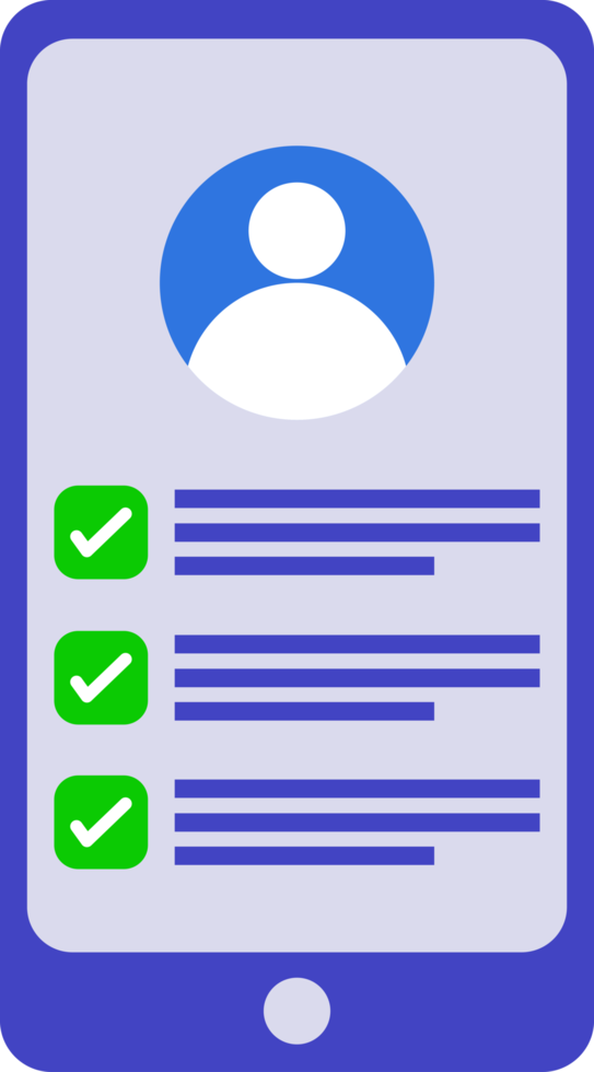 online profile. online profile view on smartphone png