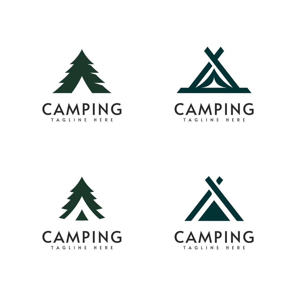 plantilla de ilustración de diseño de vector de logotipo de camping