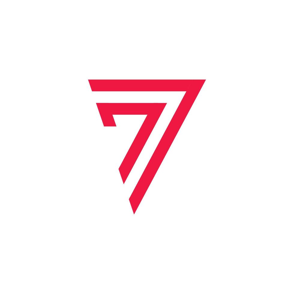 número 7 7 logo icono diseño modelo vector