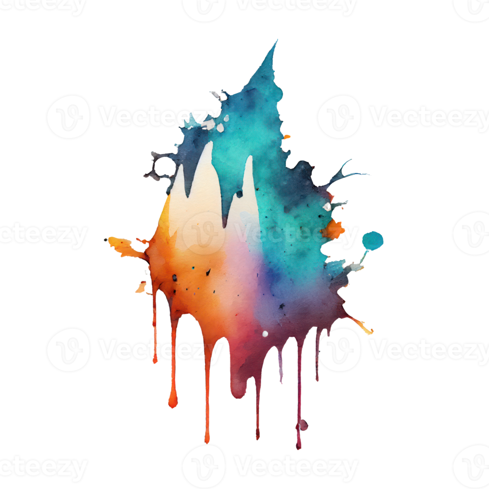 watercolor stain in colorful png