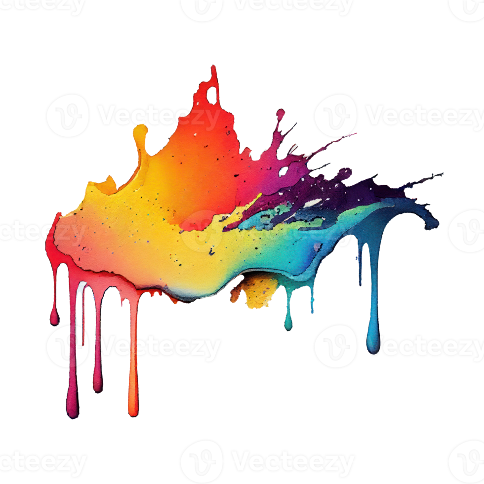 watercolor stain in colorful png