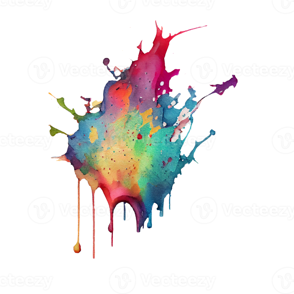 watercolor stain in colorful png