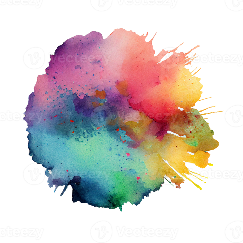 watercolor stain in colorful png