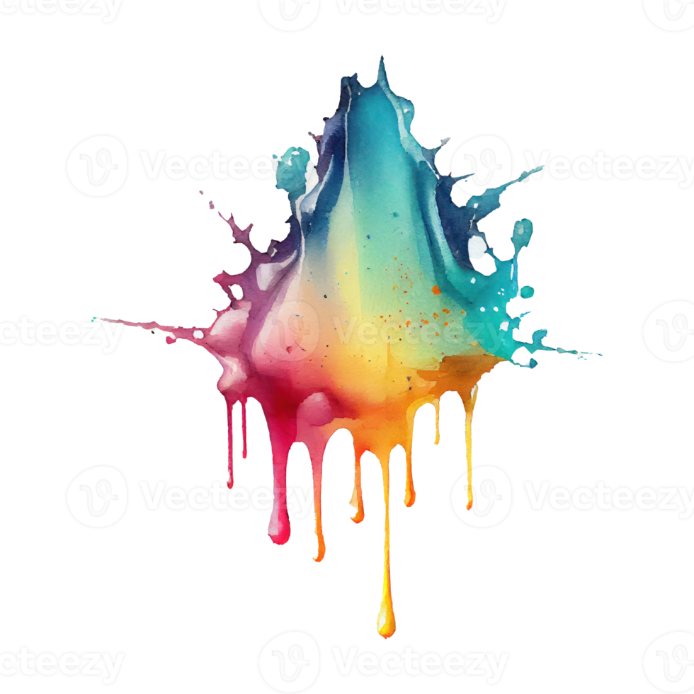 watercolor stain in colorful png