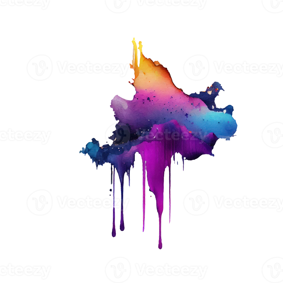 watercolor stain in colorful png
