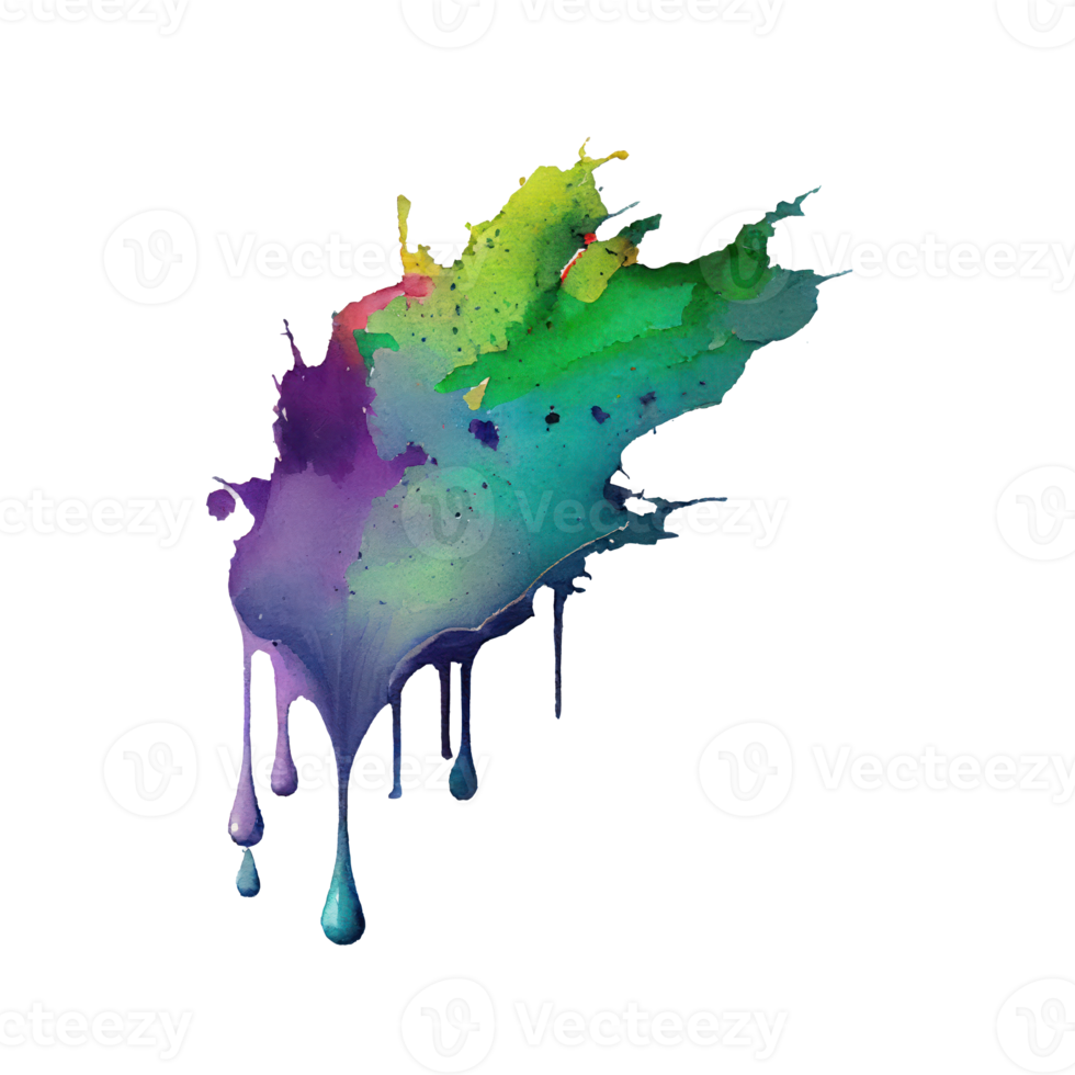 watercolor stain in colorful png
