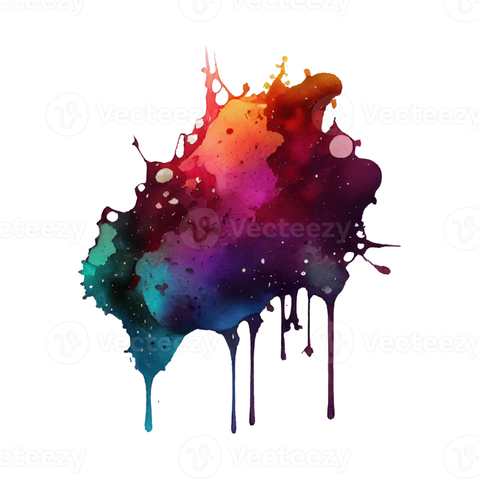 watercolor stain in colorful png
