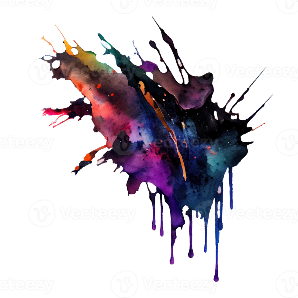 watercolor stain in colorful png
