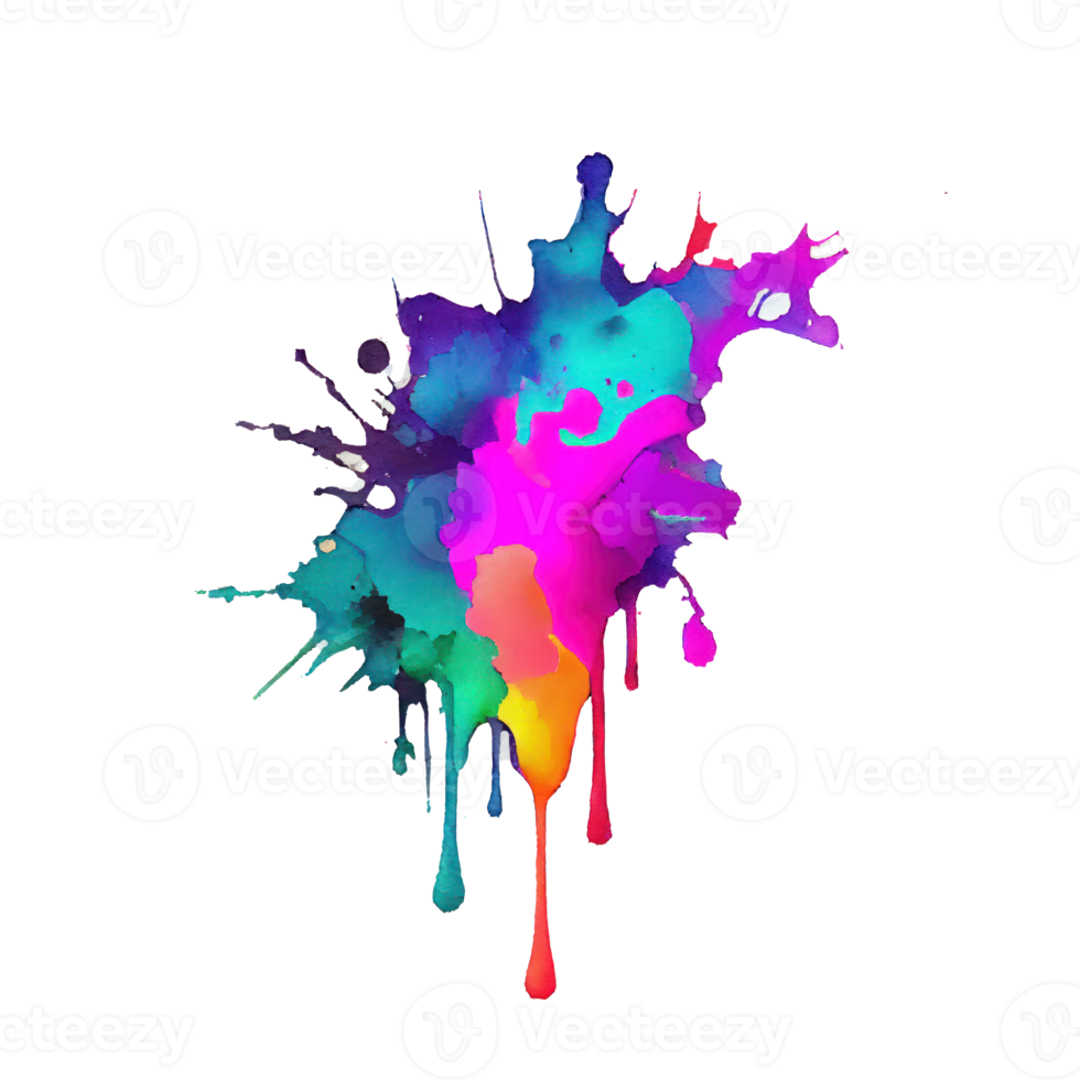 aquarelle tache dans coloré png