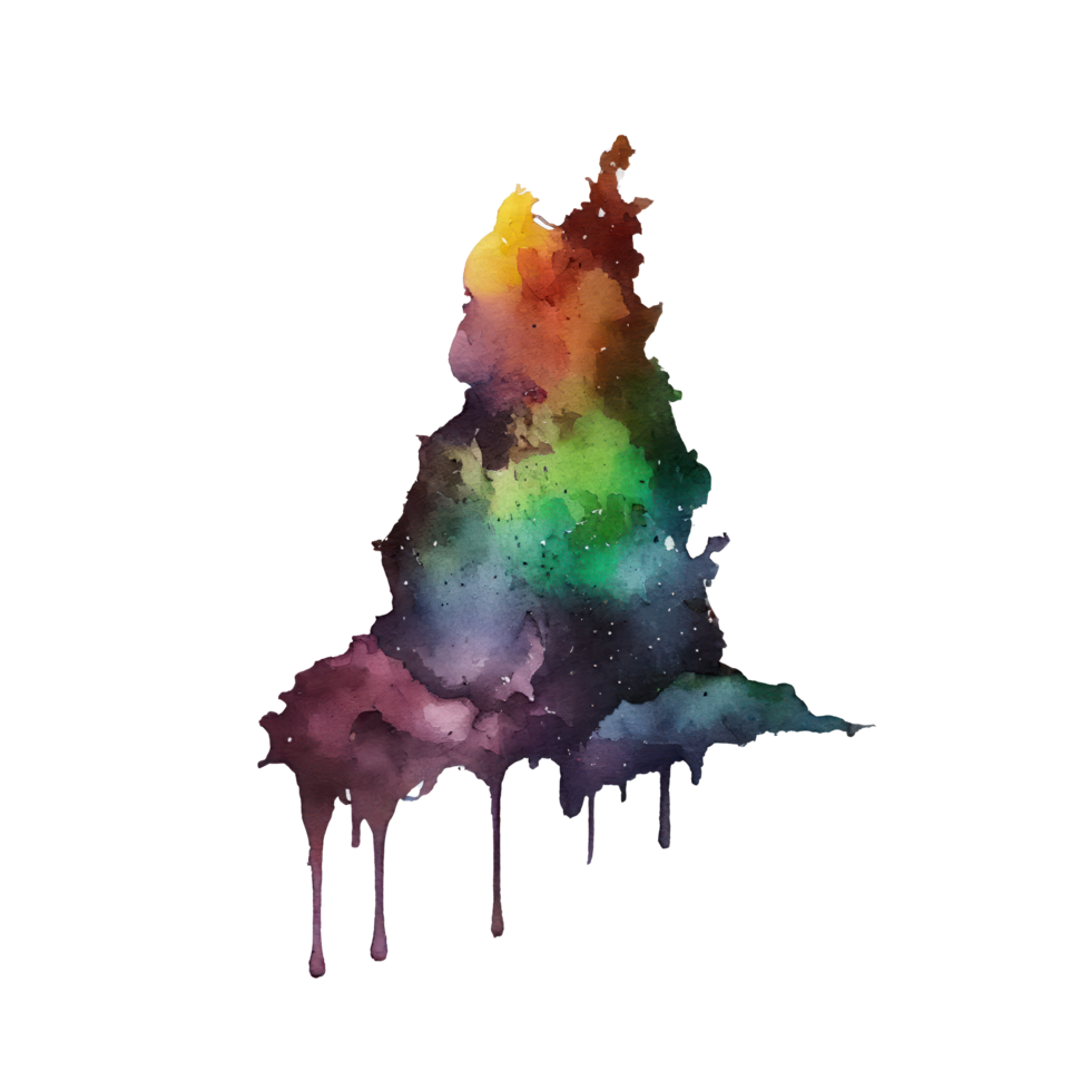 watercolor stain in colorful png