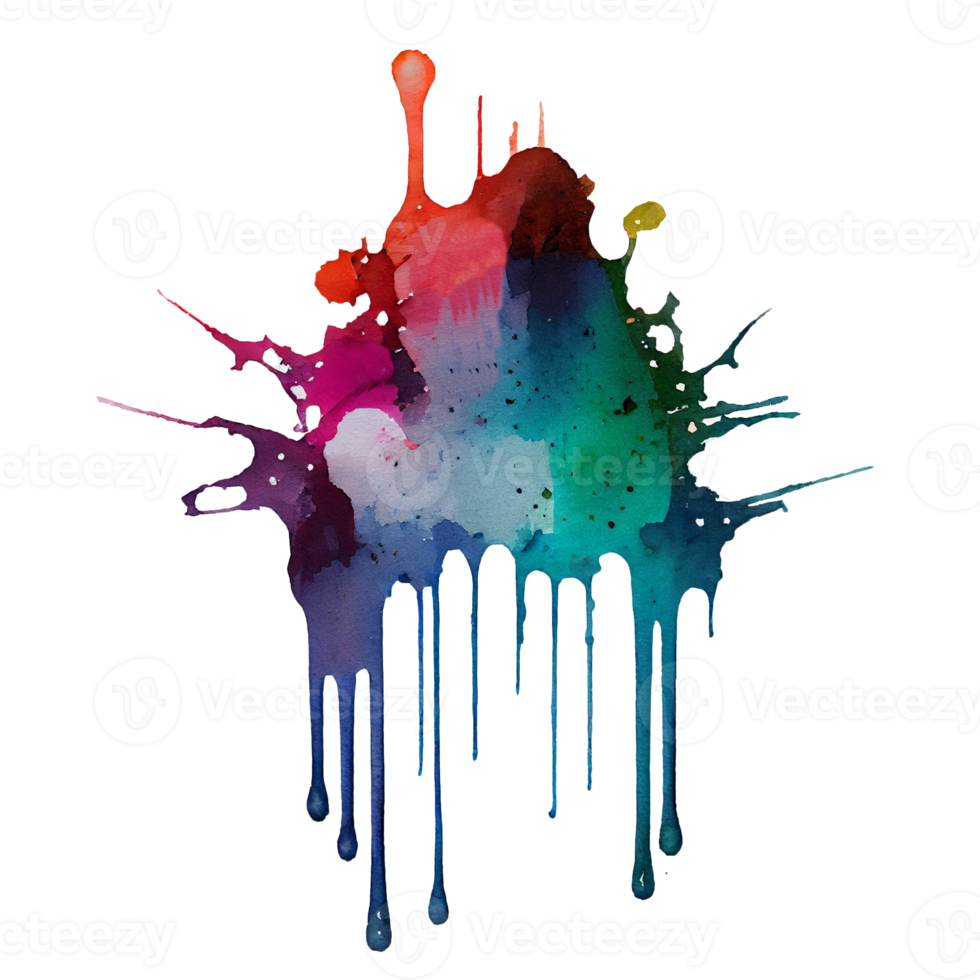 watercolor stain in colorful png