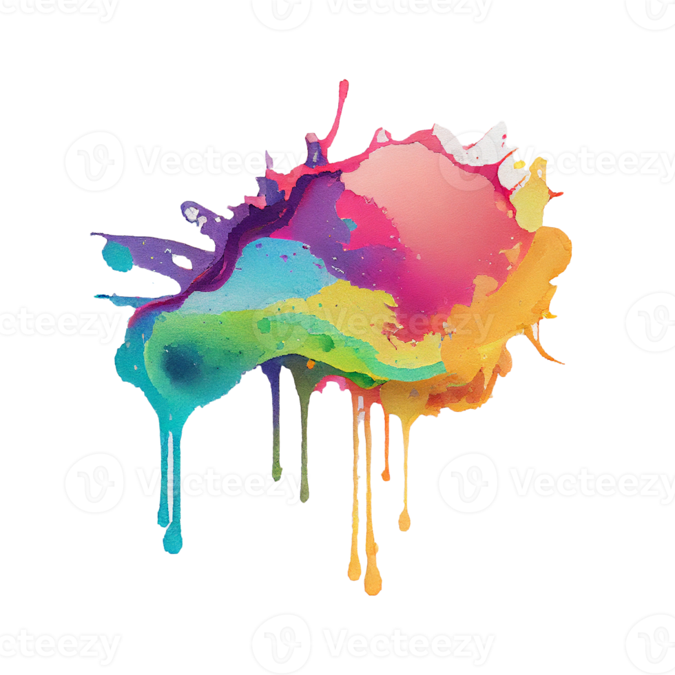 watercolor stain in colorful png