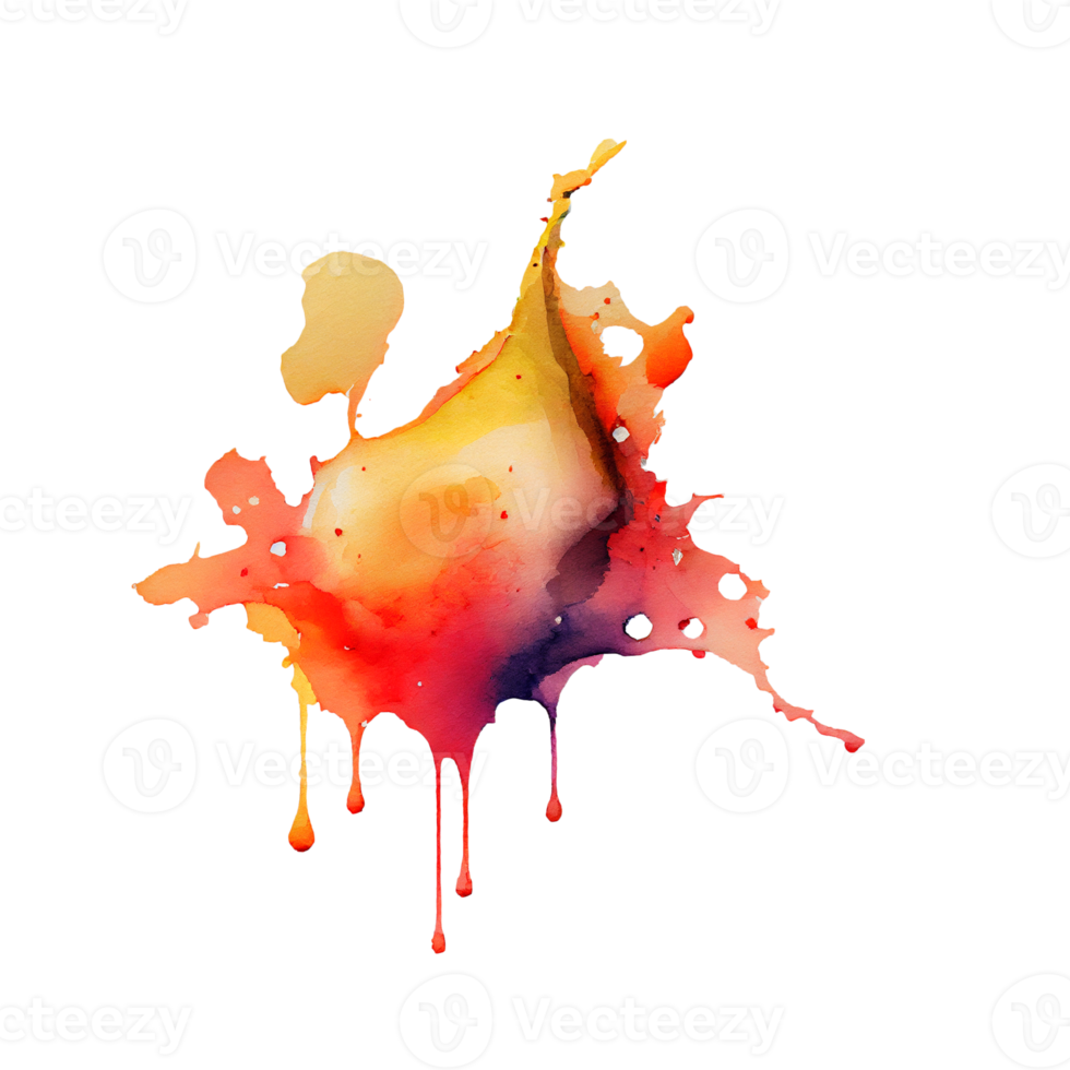 watercolor stain in colorful png
