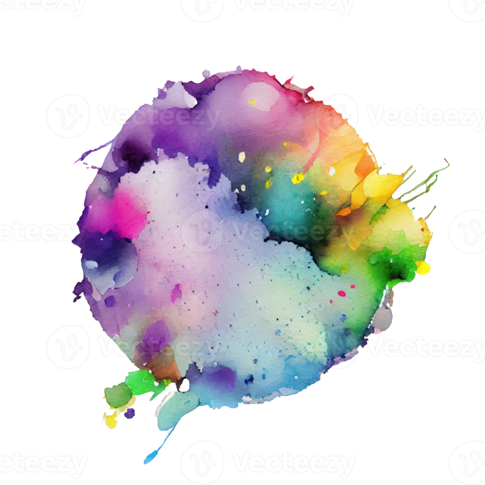 watercolor stain in colorful png