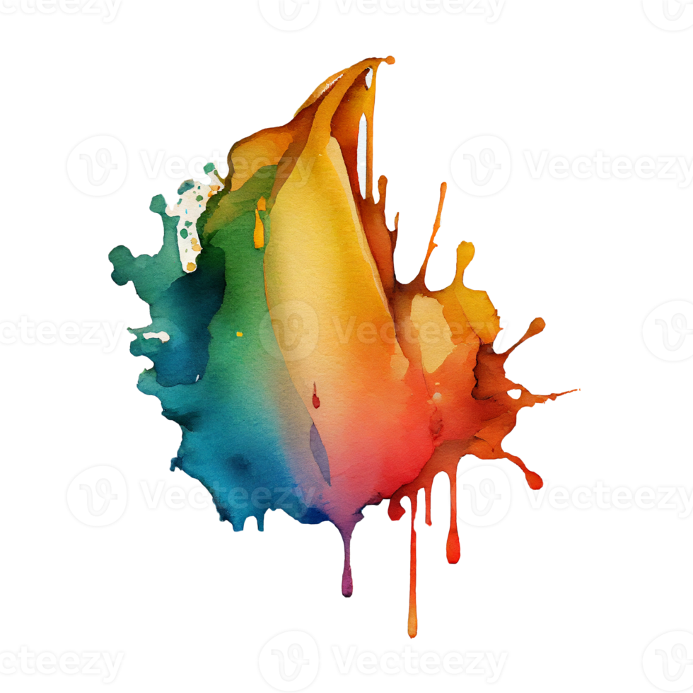 watercolor stain in colorful png