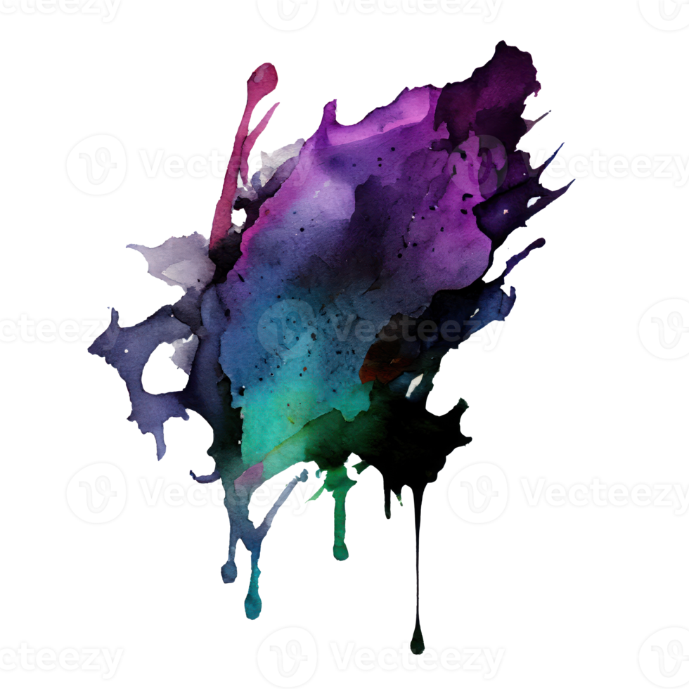 watercolor stain in colorful png