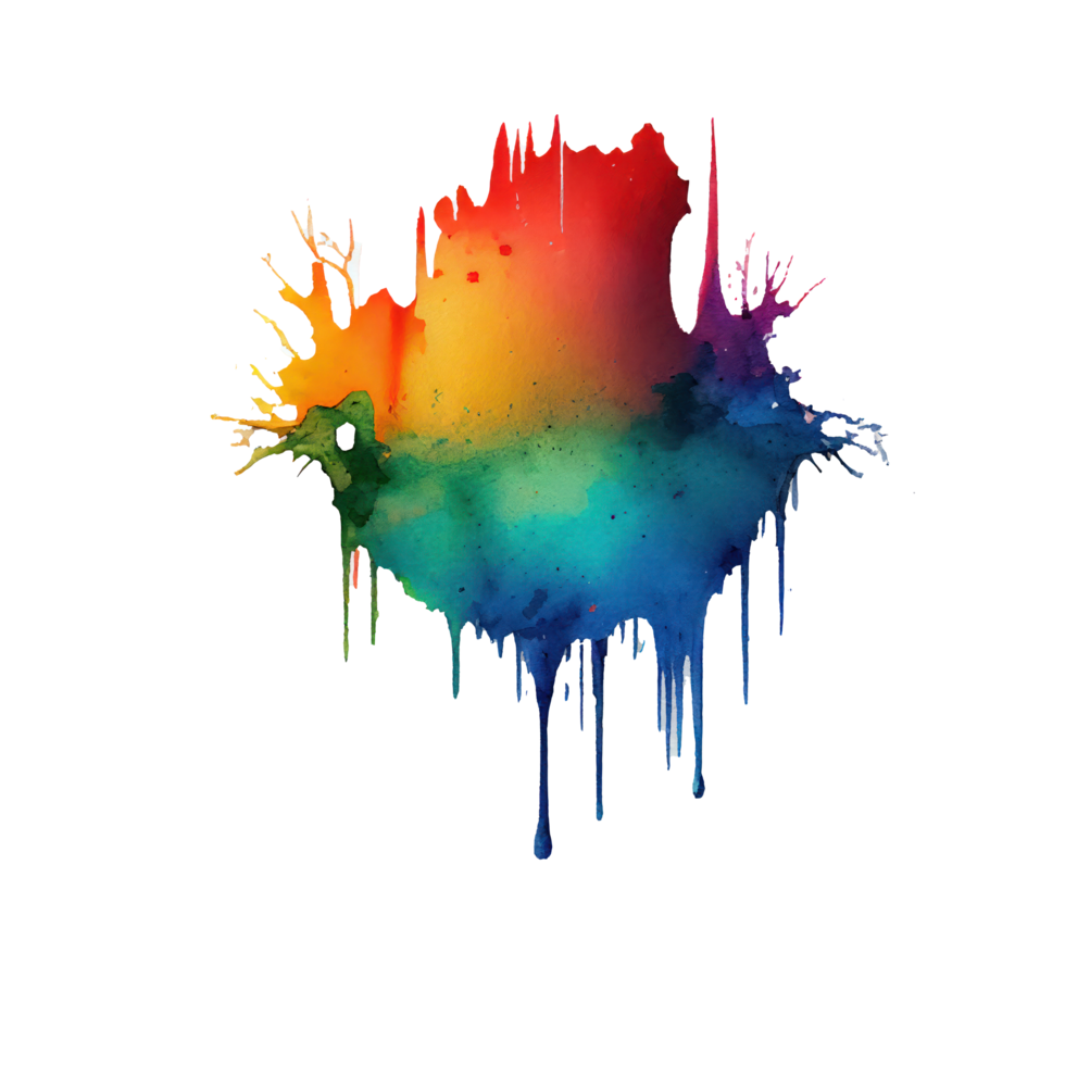 watercolor stain in colorful png