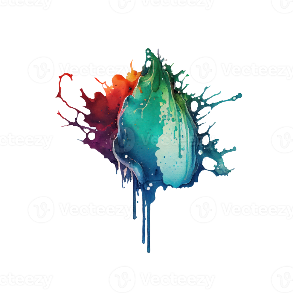 watercolor stain in colorful png