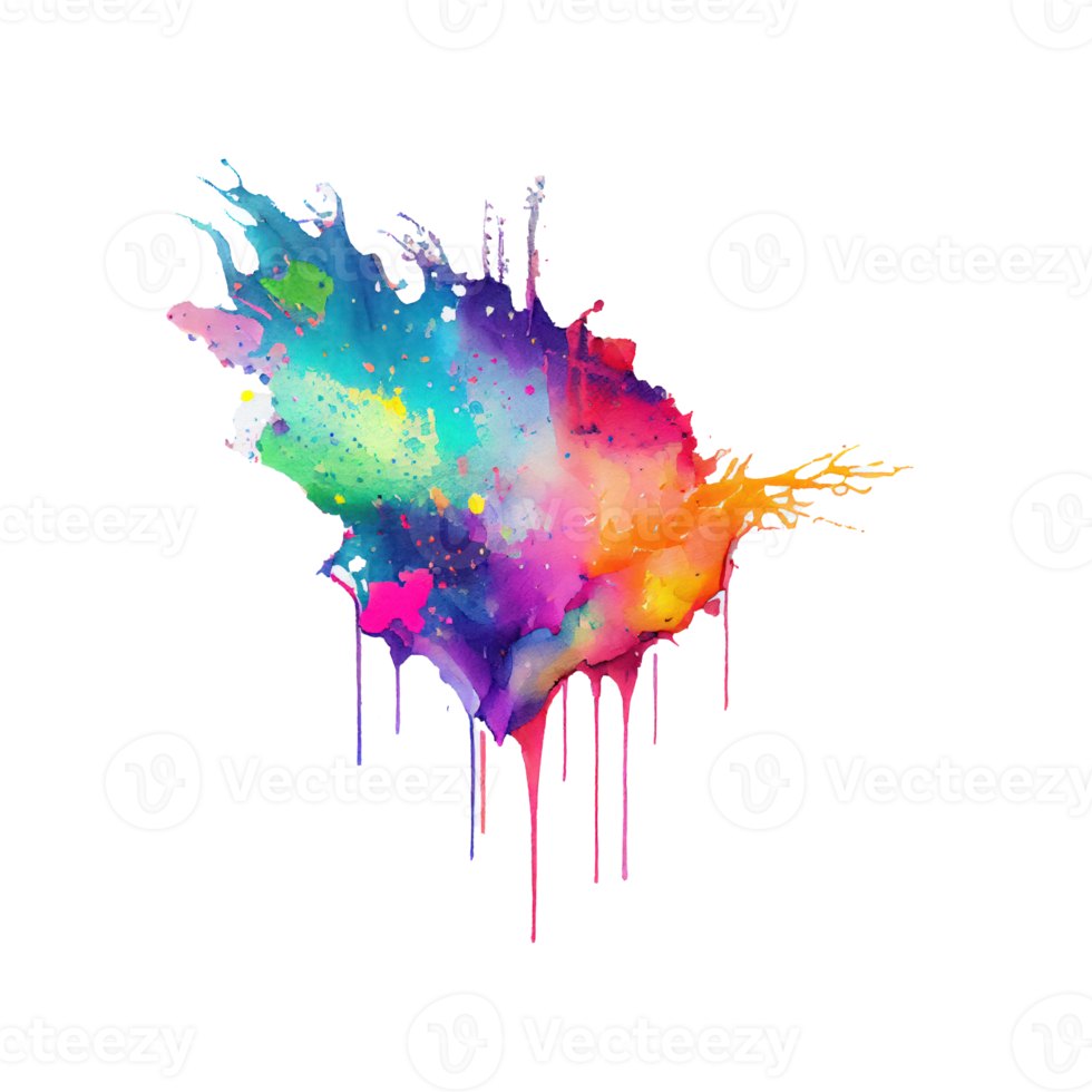 watercolor stain in colorful png