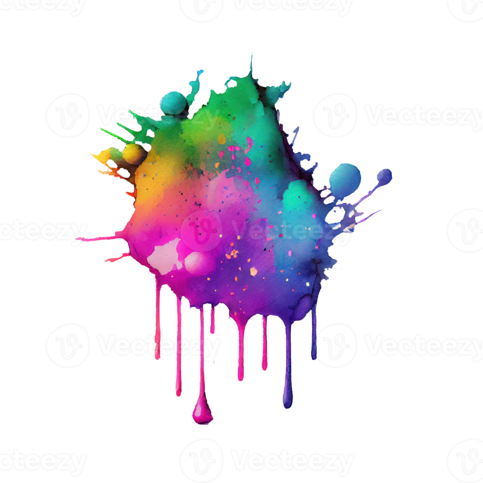 watercolor stain in colorful png