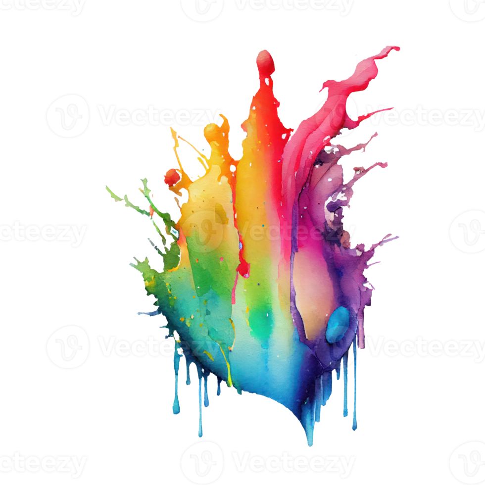 watercolor stain in colorful png