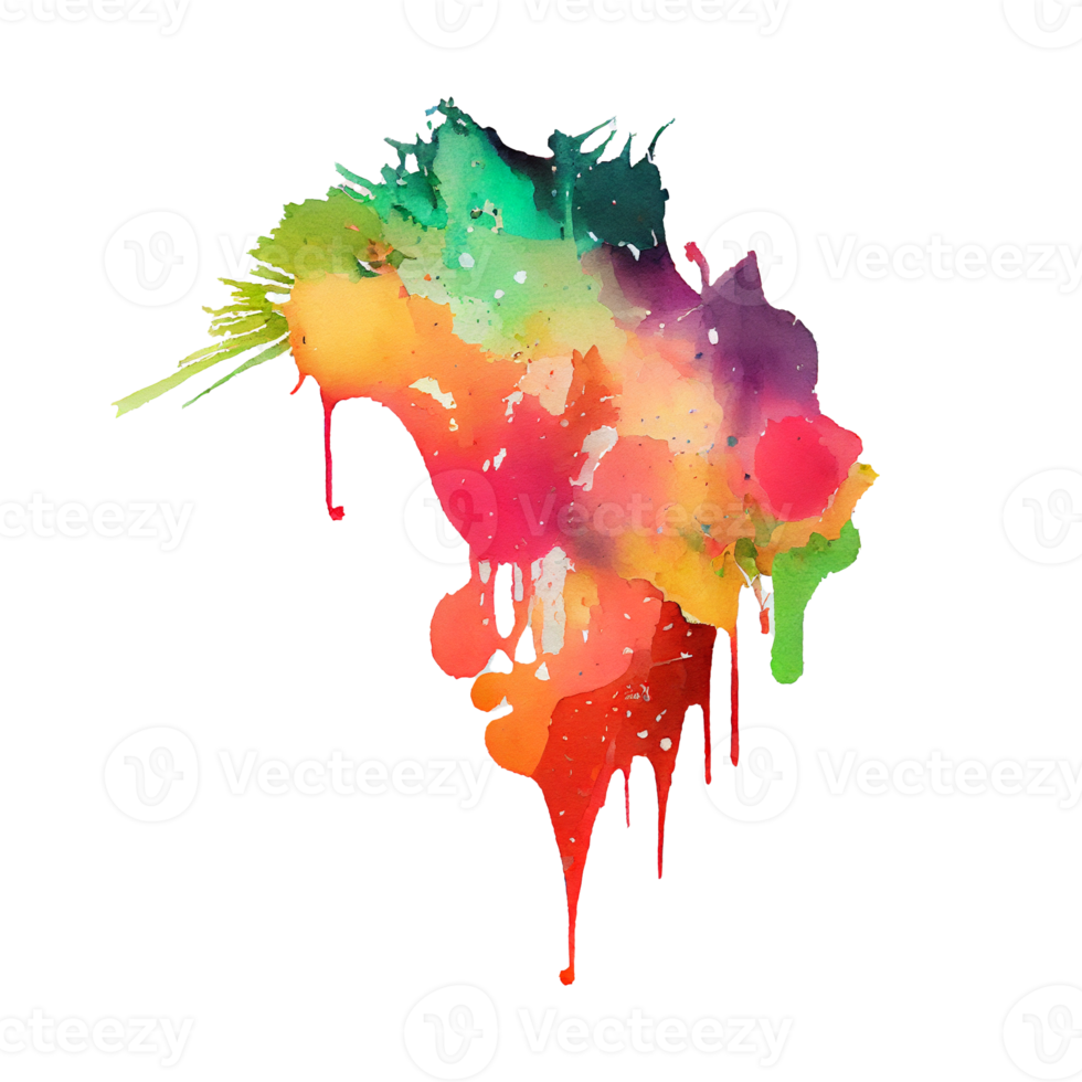 watercolor stain in colorful png