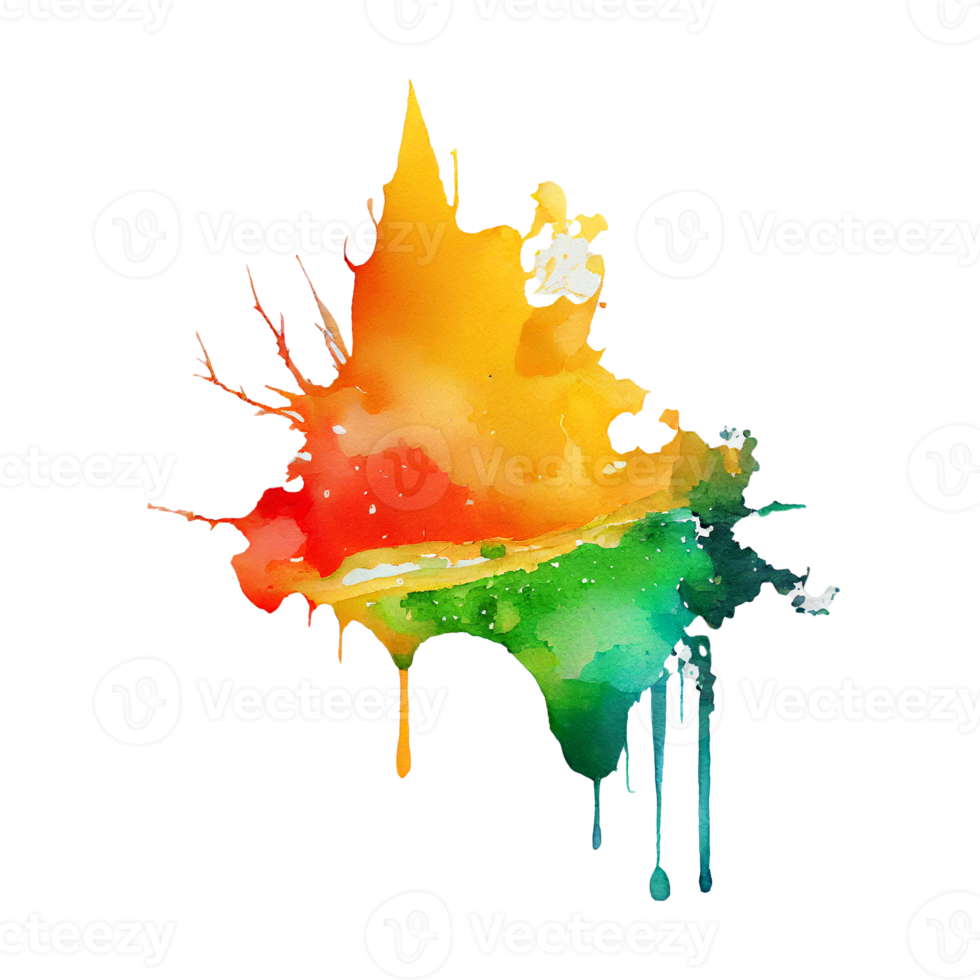 watercolor stain in colorful png
