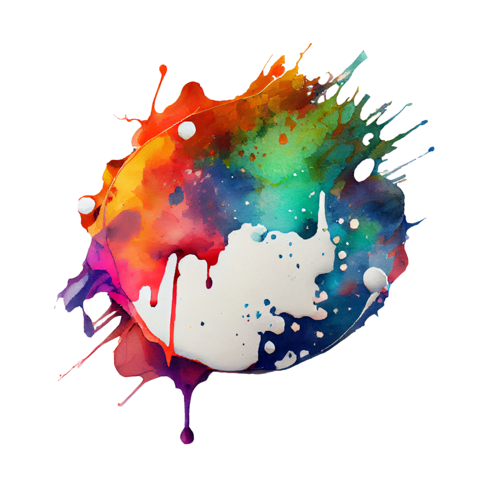 watercolor stain in colorful png