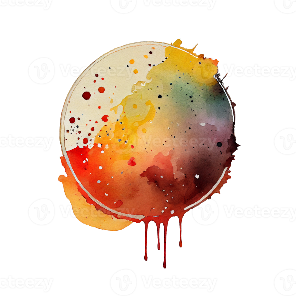 watercolor stain in colorful png