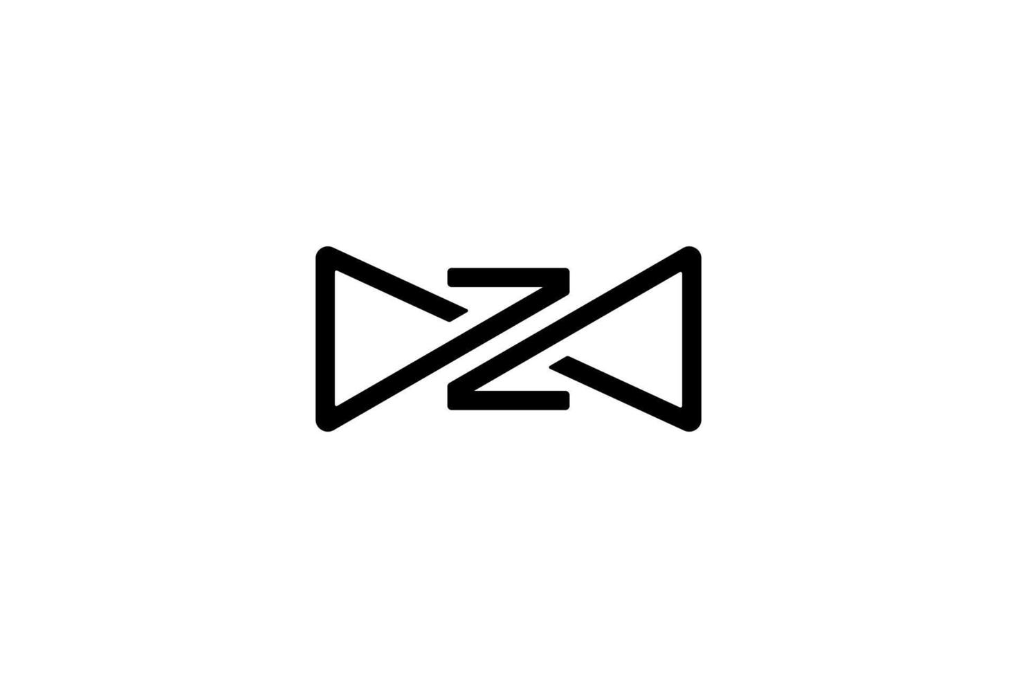 black white initial letter z n infinity logo vector