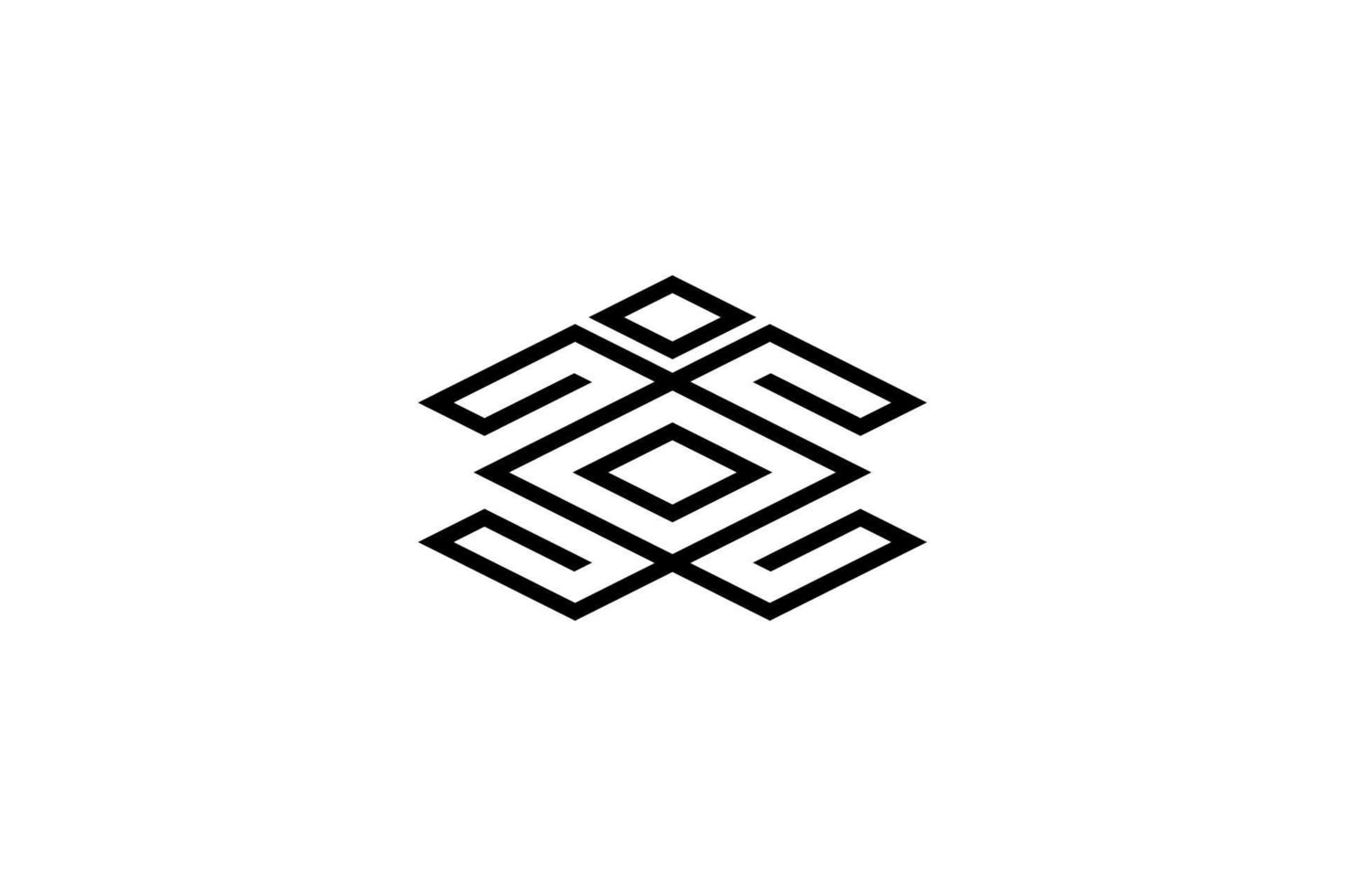 black white geometric line logo vector