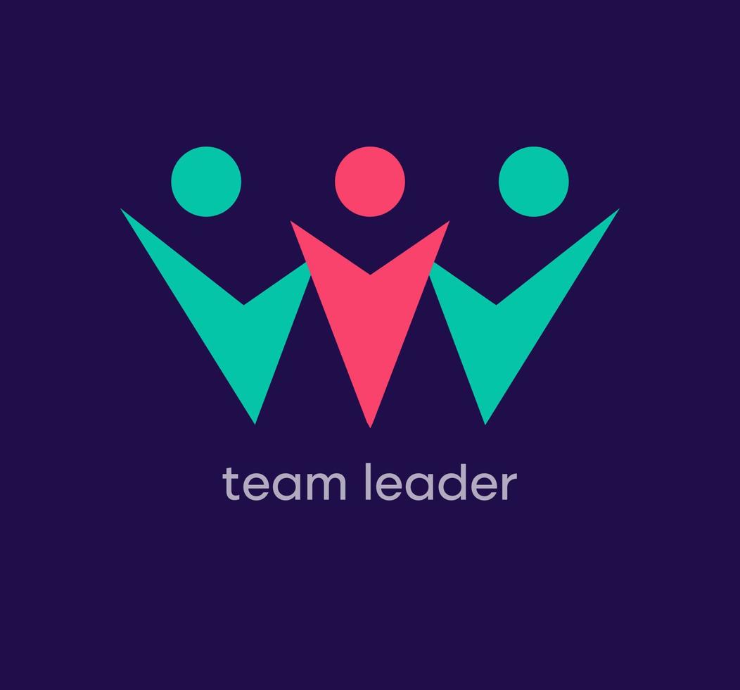 equipo y líder personas logo. único diseño color transiciones equipo logo modelo avanzando a el cima. vector. vector