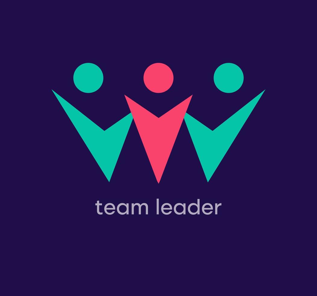 Team and leading people logo. Unique design color transitions. Team logo template advancing to the top. vector. vector
