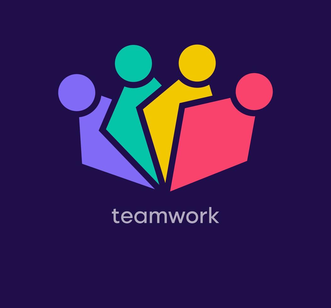 Teamwork logo of people. Unique design color transitions. People together logo template. vector. vector