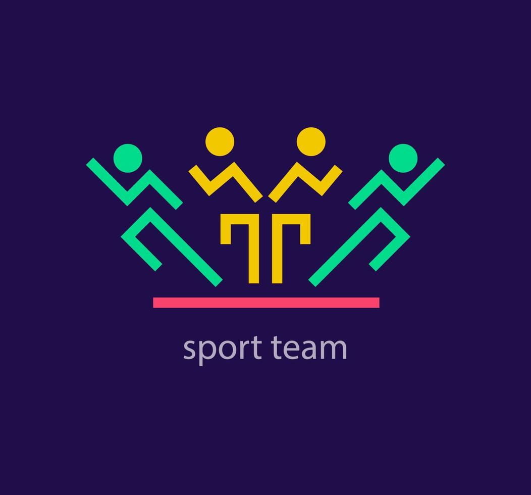 moderno Deportes equipo logo. único diseño color transiciones corriendo humano logo modelo. vector. vector