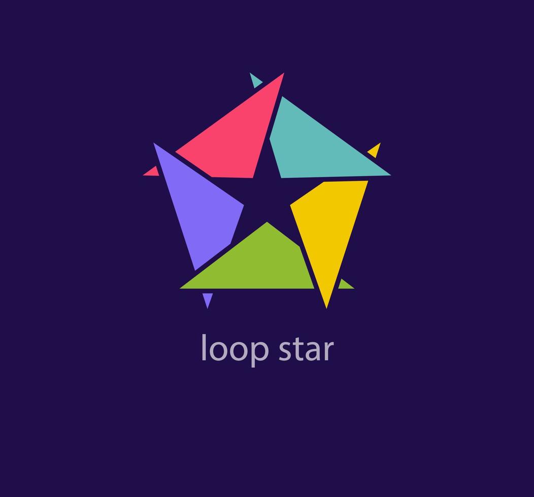 Modern cyclic star logo. Unique design color transitions. Colorful Star logo template. vector. vector