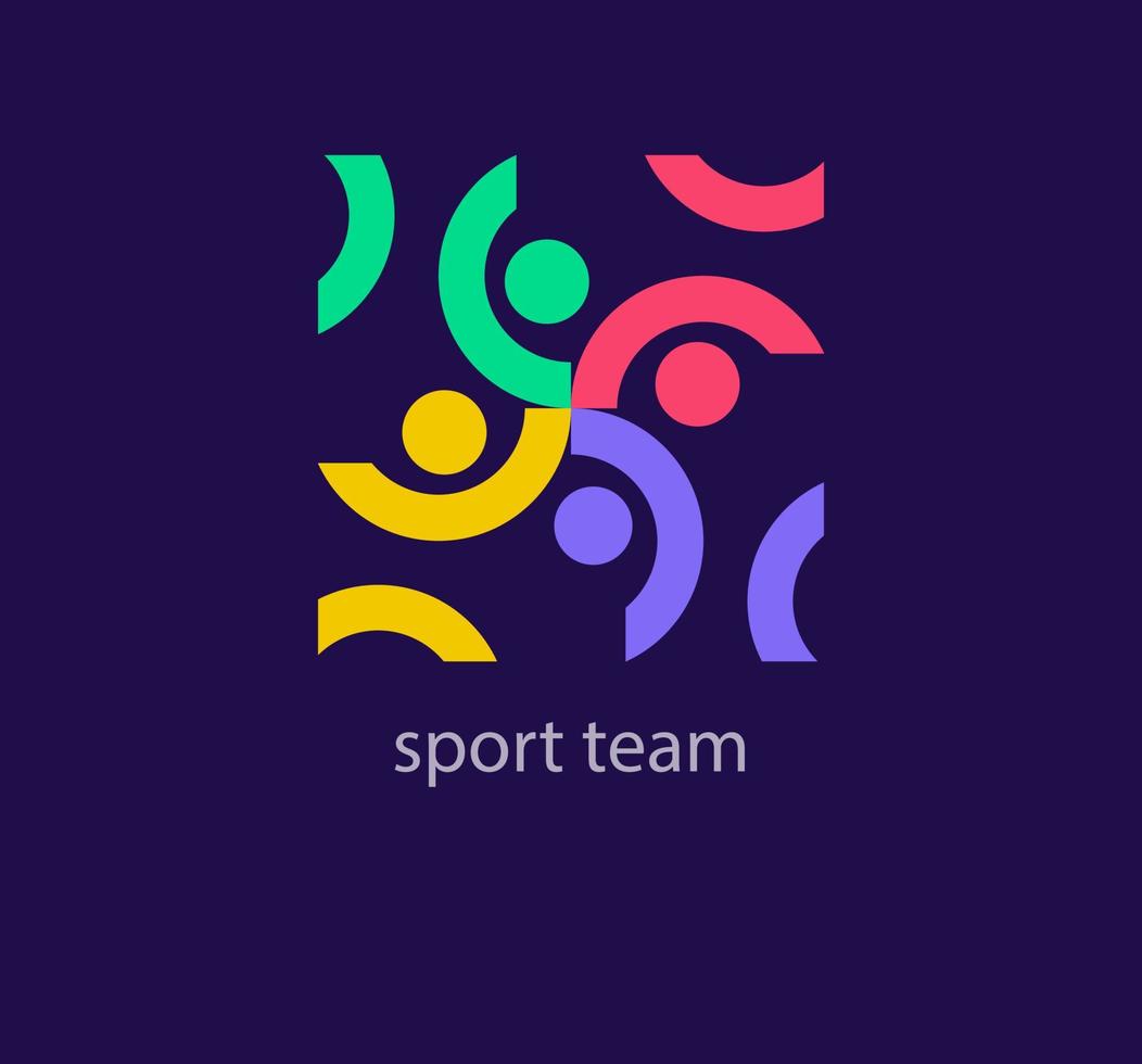 moderno Deportes equipo logo. único diseño color transiciones corriendo personas logo modelo. vector. vector