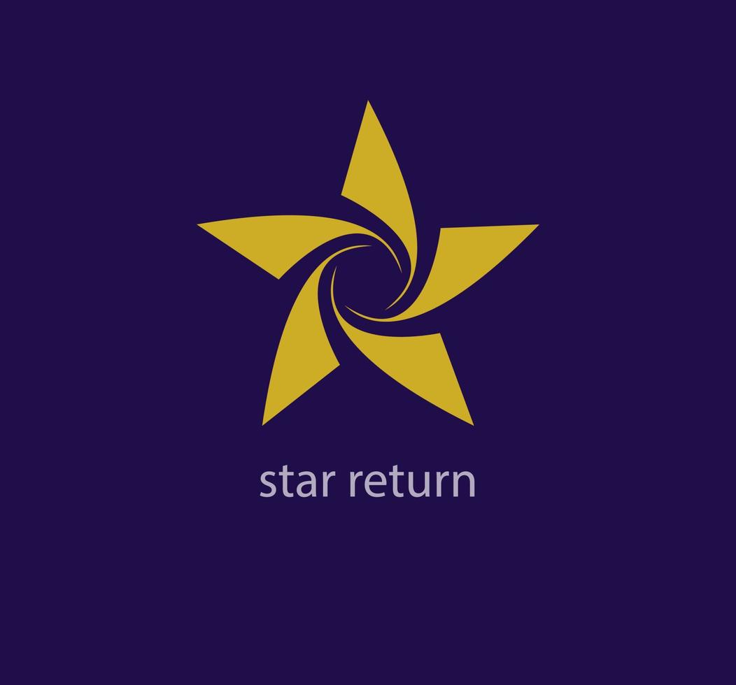 Modern introverted star logo. Unique color transitions. Cyclic star logo template. vector