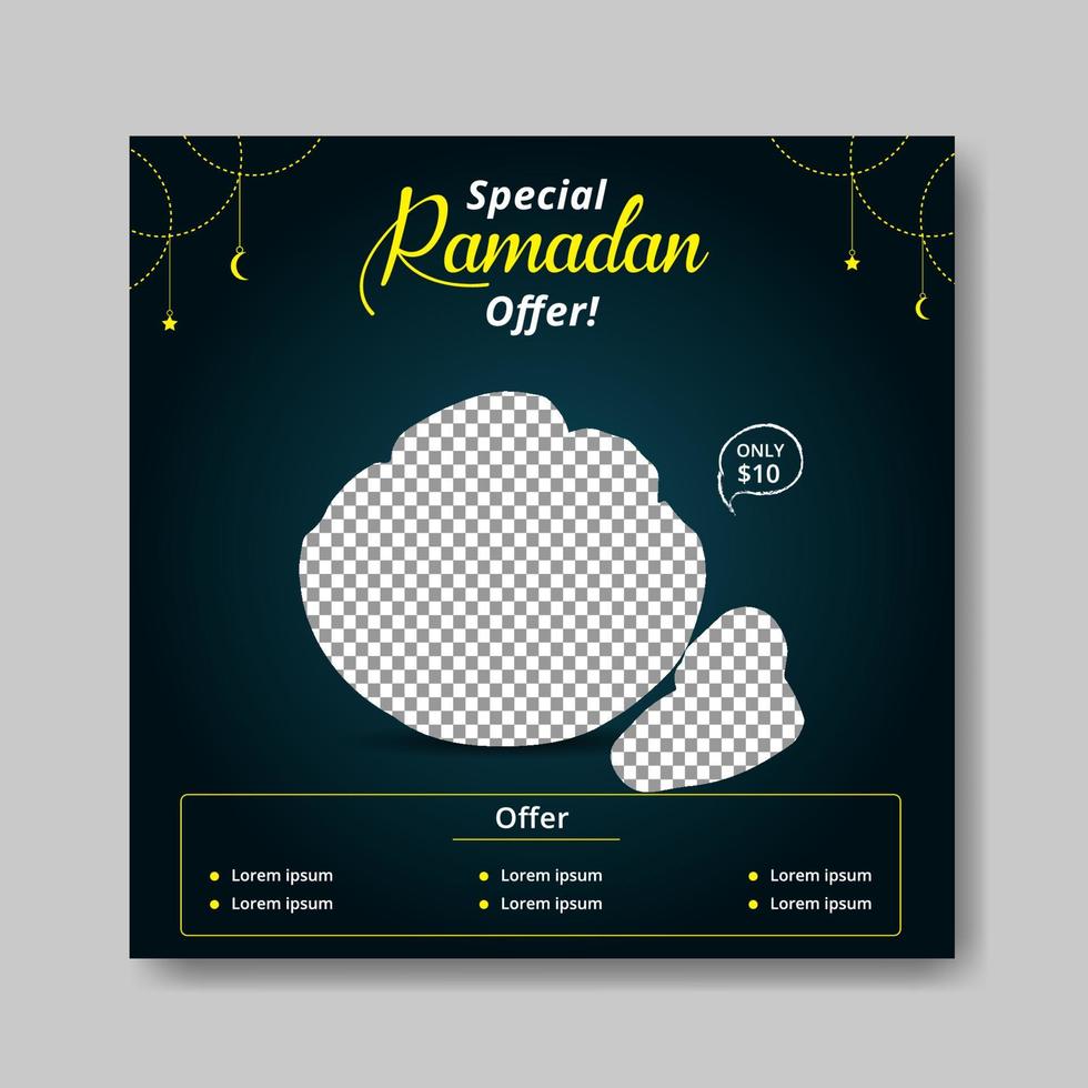 Ramadan kareem social media post design vector
