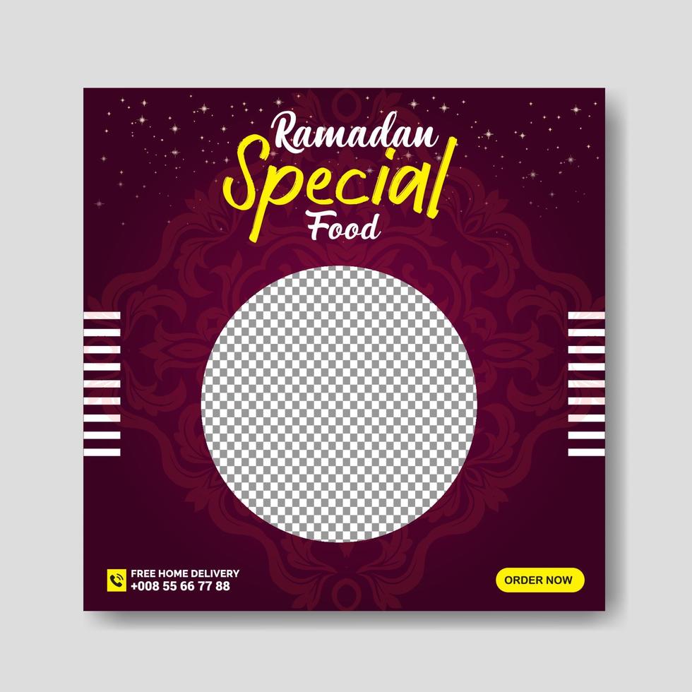 Ramadan kareem social media post design vector