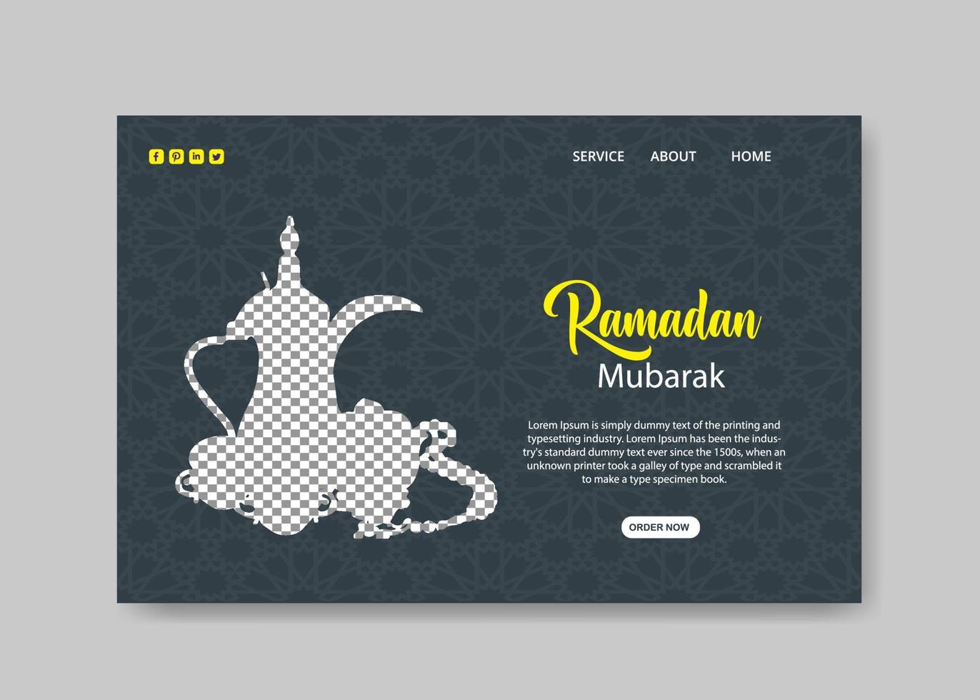 Ramadan kareem social media banner and homepage design vector