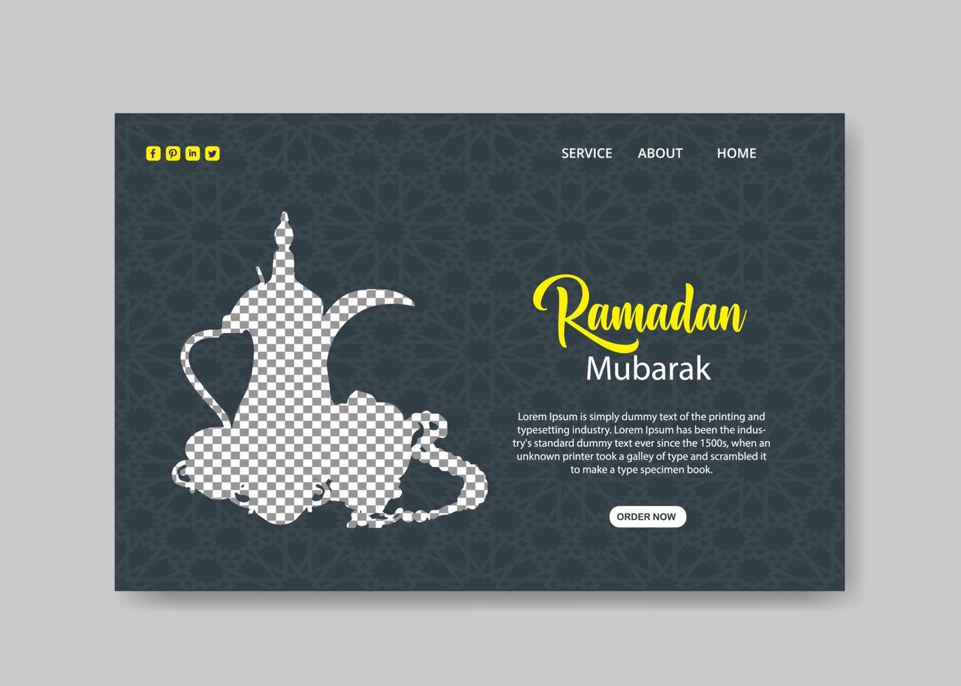 Ramadán kareem social medios de comunicación bandera y página principal diseño vector