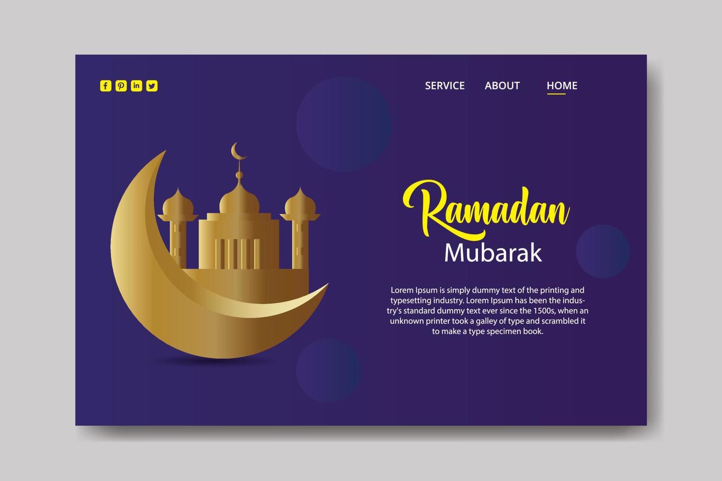 Ramadan kareem social media banner and homepage design vector