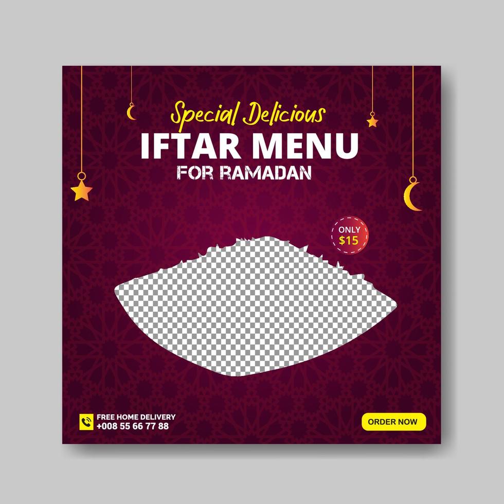 Ramadan kareem social media post design vector